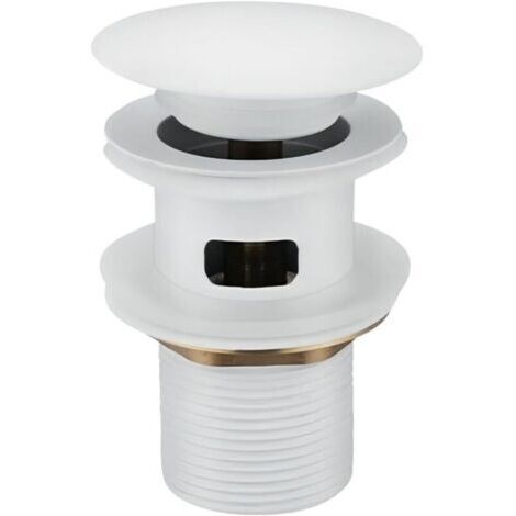 Garniture de vidage pour lavabo avec trop-plein, bonde de vidage, Pop Up Valve,Garniture de vidage universelle pour lavabo et plan de toilette (Blanc)
