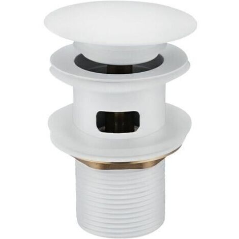 Garniture de vidage pour lavabo avec trop-plein, bonde de vidage, Pop Up Valve,Garniture de vidage universelle pour lavabo et plan de toilette (Blanc)