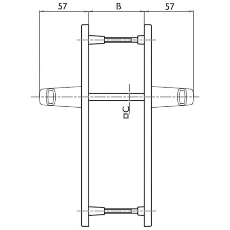 Garniture eva-e sur plaques de 24mm - Carré (mm) : 7 - Entraxe (mm) : 70 - Ep. Porte (mm) : 65-80 - Finition : Blanc RAL9016 - - KINTECH