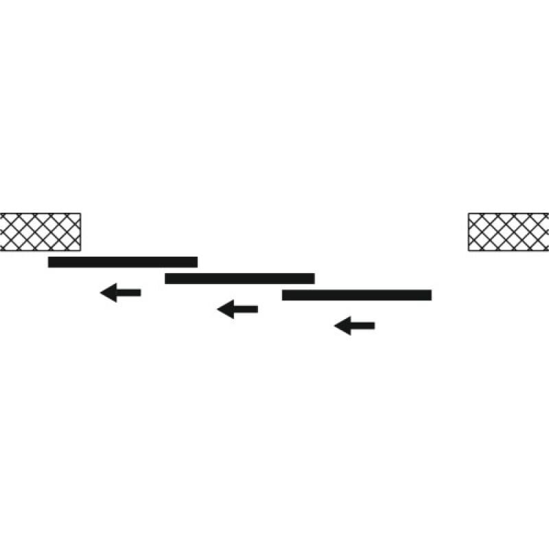 Garniture partielle pour 3 vantaux pour ferrure Télescopic 80/3 Hawa