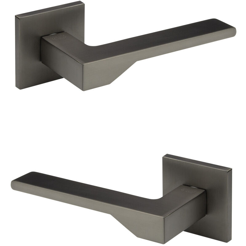 Hexim - Garniture porte design, poignée porte chambre wc / salle bain aluminium - Ricardo Borelli Q02: graphite mat, Poignées de porte