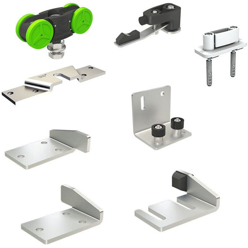 Garniture télescopique slid'up 2500 pour 2 panneaux sur 2 rails parallèles - ouverture à gauche - 40 kg