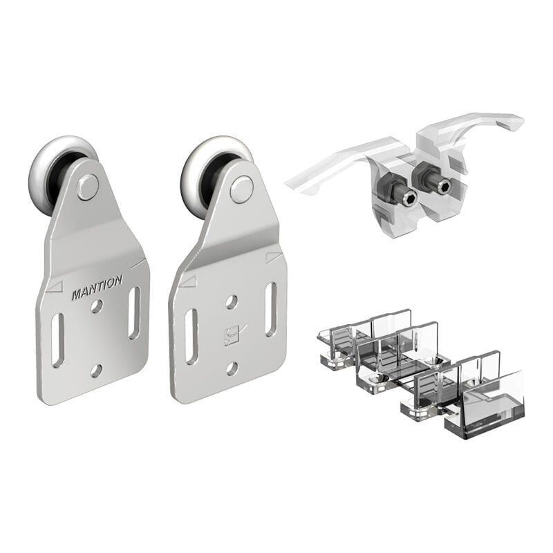 Système coulissant pour porte de placard tubel 40 - Charge maxi par vantail : 40 kg - Garniture : Pour 2 vantaux Mantion