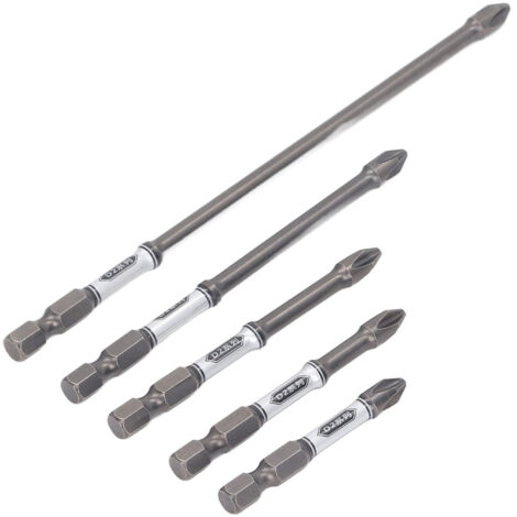 Garosa 5-teiliges S2-Stahl-Schraubendreherbit-Set, rutschfeste magnetische Schraubendreherbits mit verlängerter Länge für Schlagschrauber, Bohrmaschinen und Elektrowerkzeuge