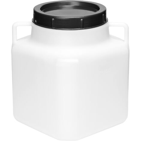 Garronda 10 Liter BPA-freies quadratisches Fass und Futtertonne Weithalsfass Wassertank und Behälter mit Deckel für Sauerkraut sowie Surfass Pökelfass für Fleisch GD-0088, Weiß