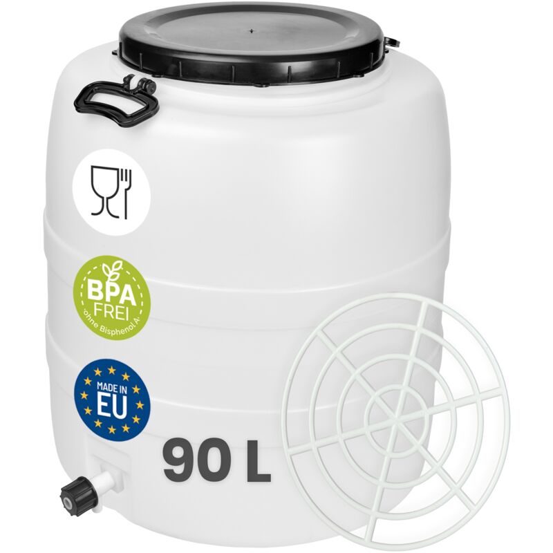 Garronda 90 L Mit Hahn Und Pressring Regentonne Regenfass Weithalsfass Futtertonne Aus Hdpe Als Kunststofffass Und Wasserbehälter Für Wasser