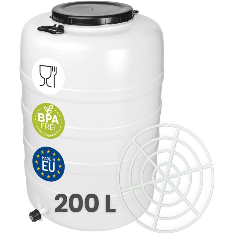 Garronda 200 L Mit Hahn Und Pressring Regentonne Regenfass Weithalsfass Futtertonne Aus Hdpe Als Kunststofffass Und Wasserbehälter Für Wasser