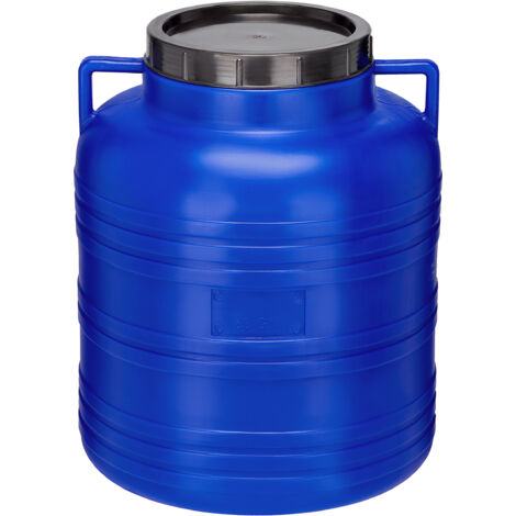 Garronda 60 Liter BPA-freies Fass und Futtertonne, Weithalsfass, Wassertank und Behälter mit Deckel für Sauerkraut sowie Surfass Pökelfass für Fleisch GD-0087, Blau