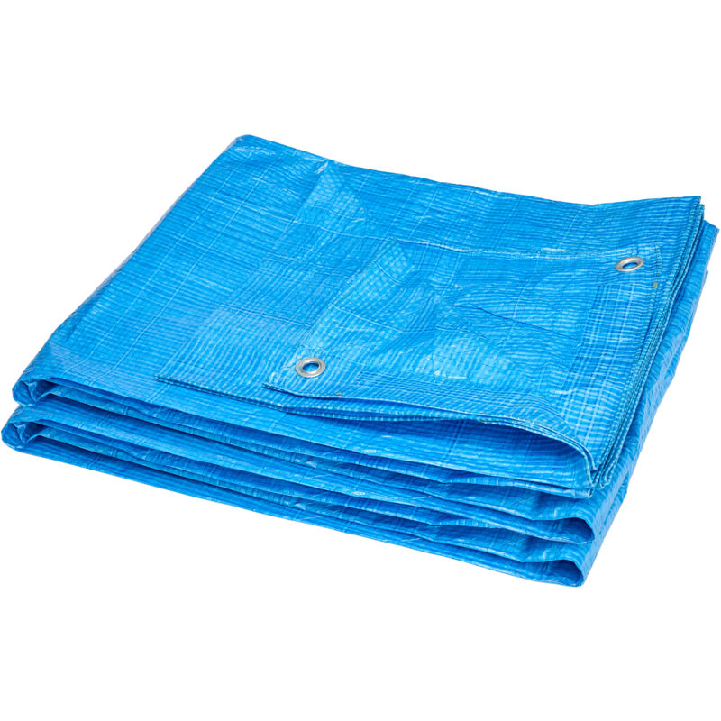 Garronda Abdeckplane Wasserdicht Mit Ösen 8x10 M 60 G/m² Leichte Gewebeplane Flexibel Abwaschbar Pp Tarpaulin Für Garten & Staubschutz Gd-0162 Blau