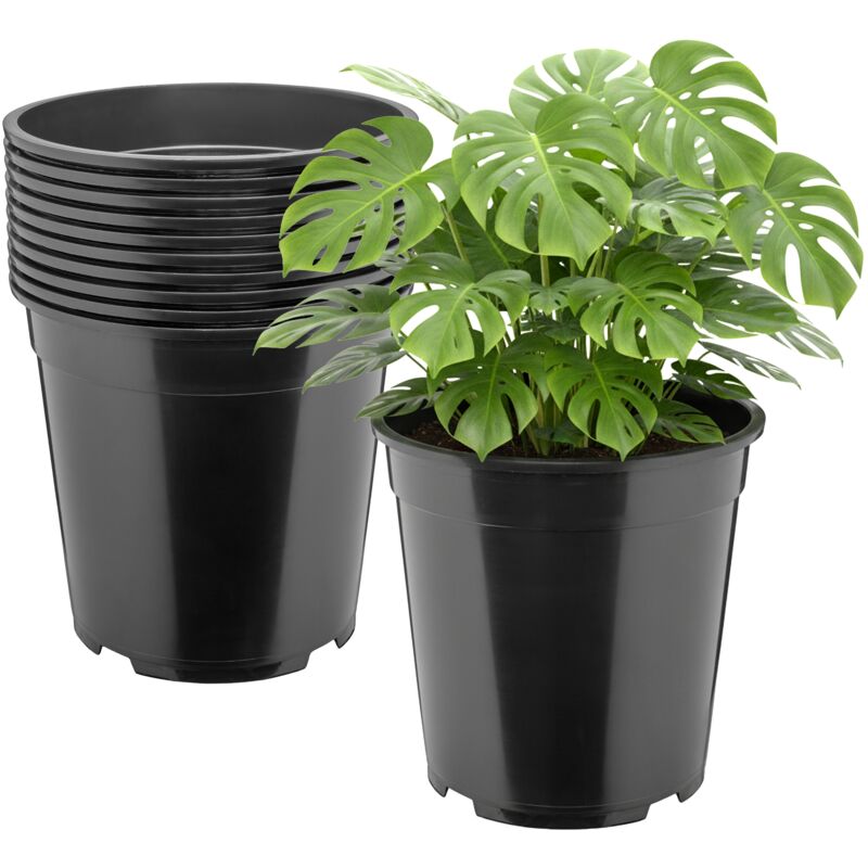 Garronda Blumentopf Rund Hoch Kunststoff Ø25 X 24 Cm (9, 5l) 10er Set Mit Drainagelöchern Pflanztopf Robustes Pp Pflanzgefäß Für Garten