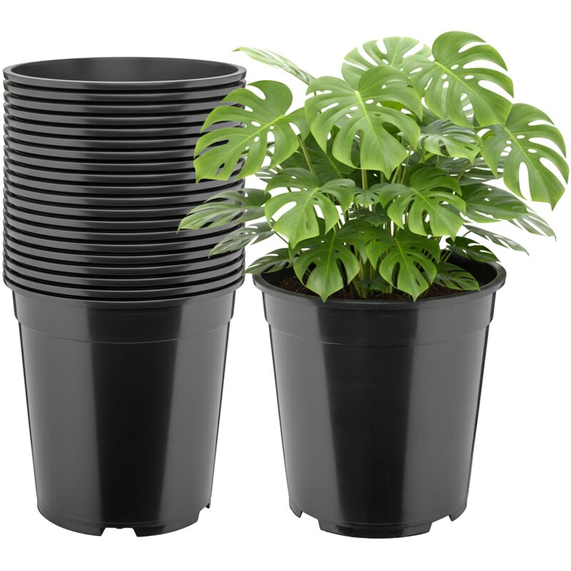 Garronda Blumentopf Rund Hoch Kunststoff Ø25 X 24 Cm (9, 5l) 20er Set Mit Drainagelöchern Pflanztopf Robustes Pp Pflanzgefäß Für Garten