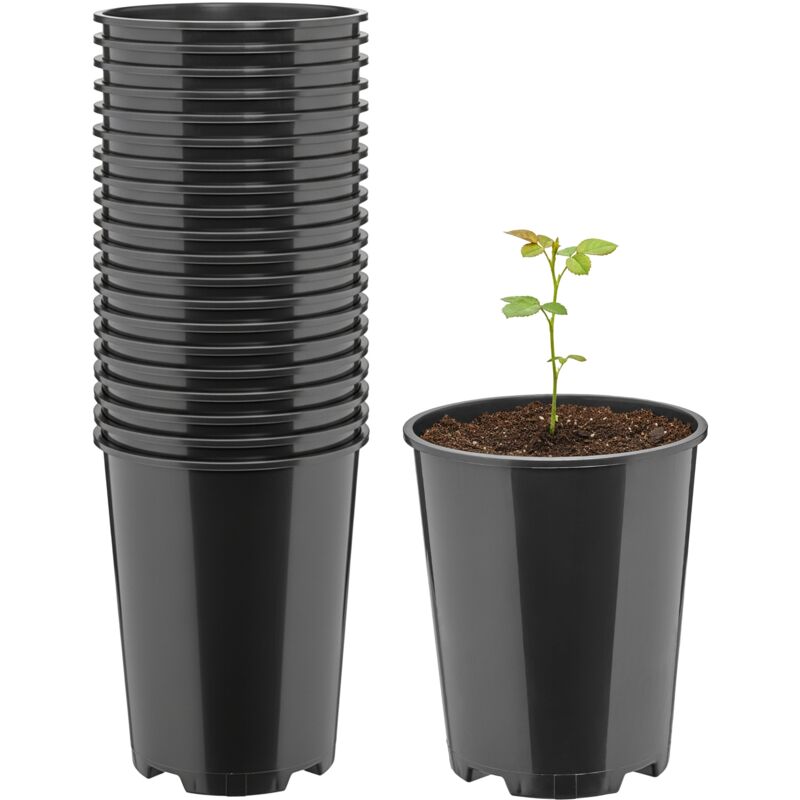 Garronda Blumentopf Rund Kunststoff Ø11 X 13, 5 Cm (1l) 20er Set Mit Drainagelöchern Pflanztopf Robustes Pp Pflanzgefäß Für Garten Gewächshaus