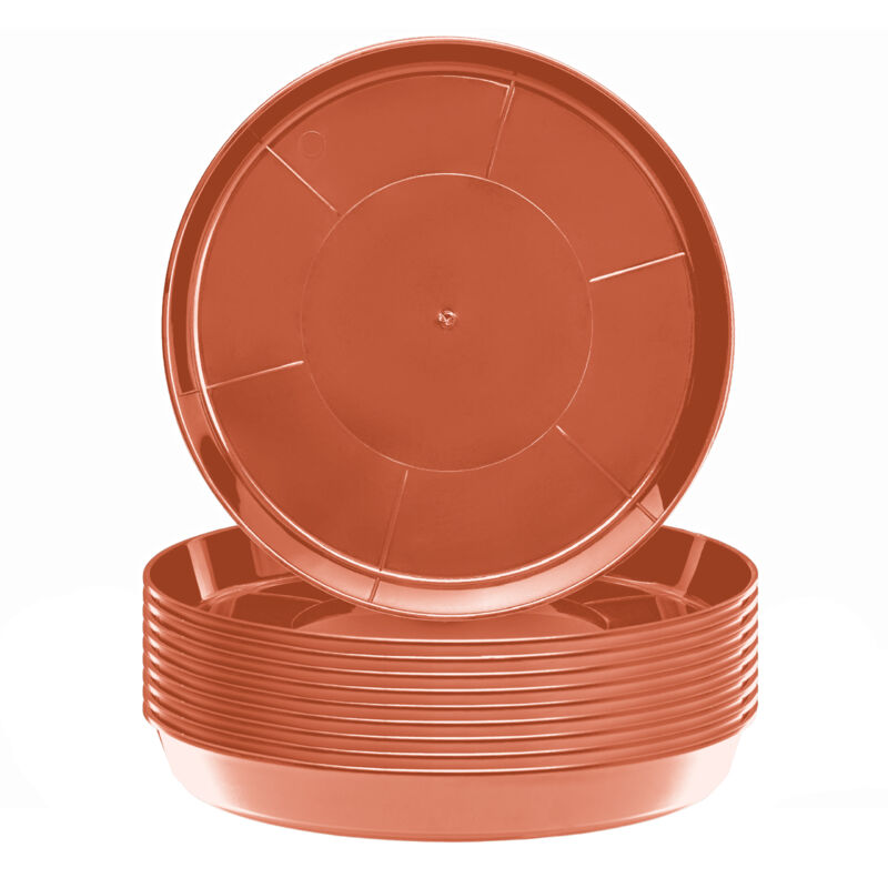 Garronda Blumentopf Untersetzer Gd-0026 (10 Stück Terrakotta, ⌀ 30cm H 4, 5cm)
