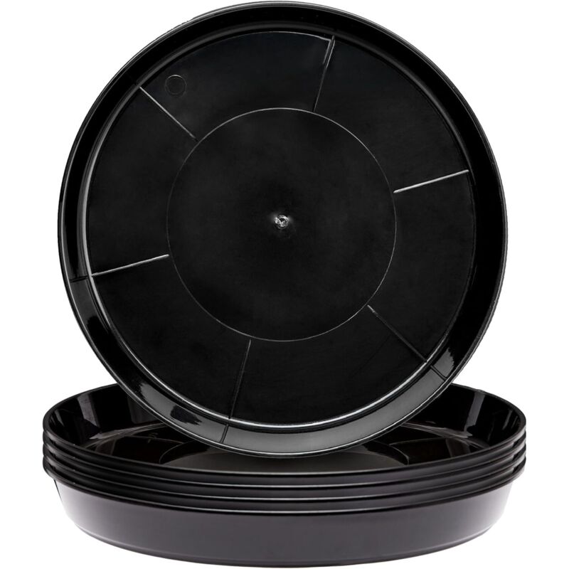 Garronda Untersetzer Blumentopf Schwarz Oder Transparent Topfuntersetzer Pflanzen Gd-0026 (5 Stück Schwarz, ⌀ 30cm H 3, 4cm)