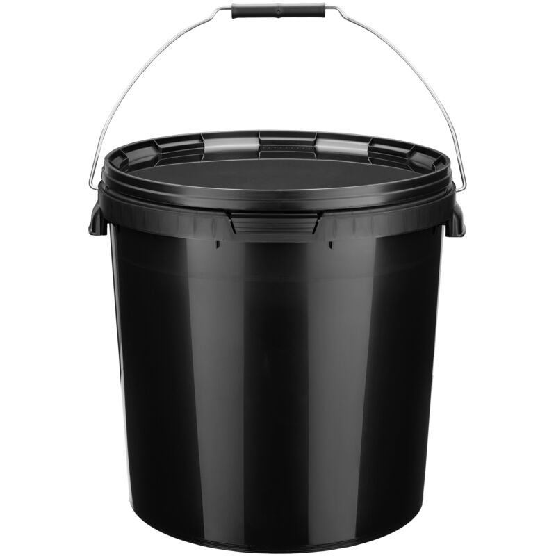 Garronda Eimer Mit Deckel 20 L Für Die Lagerung Von Lebensmittel- Und Chemischen Produkten 50 Stück Schwarz Gd-0104