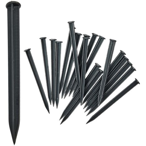 Garronda Erdanker aus Kunststoff 18 cm, Bodenanker Fixierung für Rasenkanten, Wiederverwendbare Befestigungsanker für Beetbegrenzung Outdoor 50 Stück GD-0159