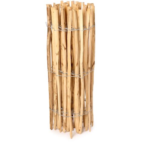 Garronda Gartenzaun zum Stecken aus Haselnüsse Zaun Garten Staketenzaun Beeteinfassung Holz Steckzaun Hochwertiger Gartenzaun für Ihren Garten GD-0079 (Lattenabstand: 7-8 cm, 100 cm x 500 cm)