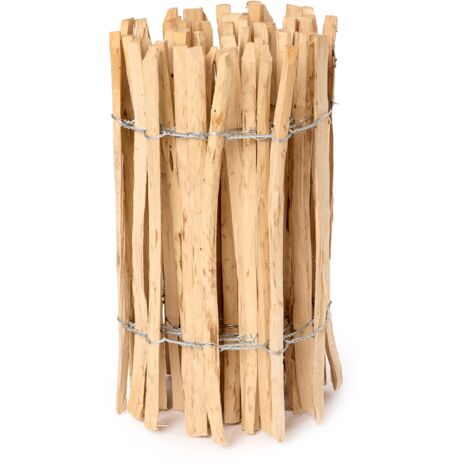Garronda Gartenzaun zum Stecken aus Haselnüsse Zaun Garten Staketenzaun Beeteinfassung Holz Steckzaun Hochwertiger Gartenzaun für Ihren Garten GD-0079 (Lattenabstand: 7-8 cm, 60 cm x 500 cm)