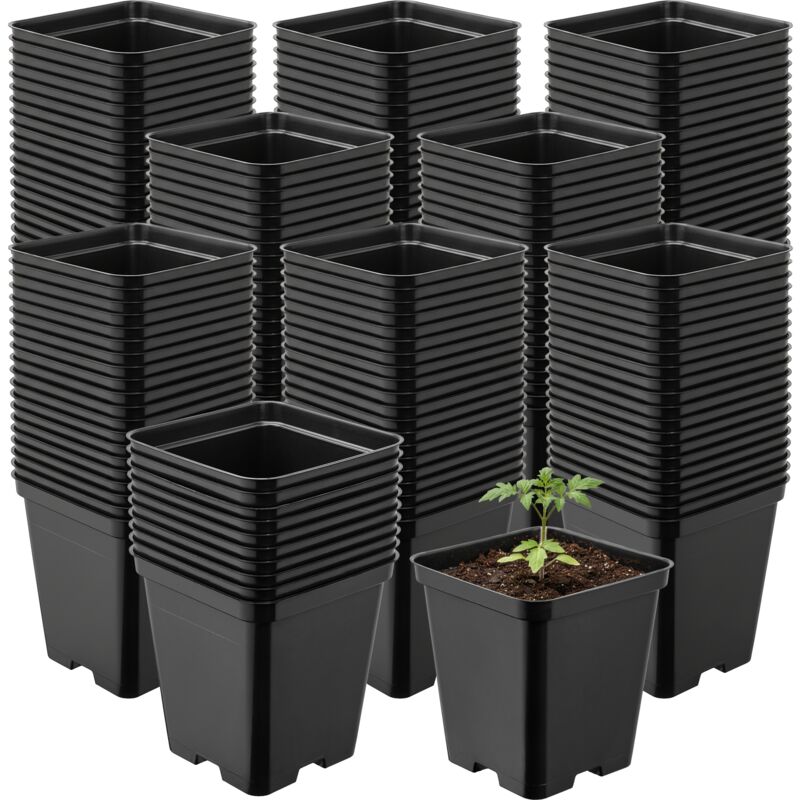 Garronda Pflanztopf Kunststoff 9 X 9 X 9, 6 Cm (0, 5l) 200er Set Eckig Mit Drainagelöchern Blumentopf Robust Pflanzentopf Für Garten Gewächshaus
