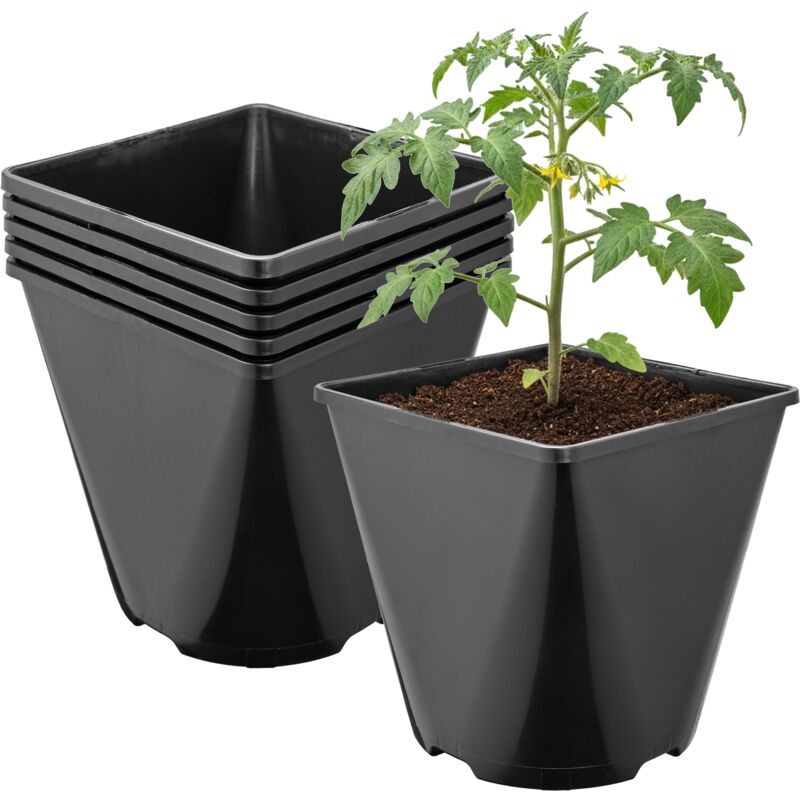 Garronda Pflanztopf Kunststoff 15, 7 X 15, 7 X 16 Cm (3l) 5er Set Eckig Abgerundet Mit Drainagelöchern Blumentopf Robust Für Garten Gewächshaus