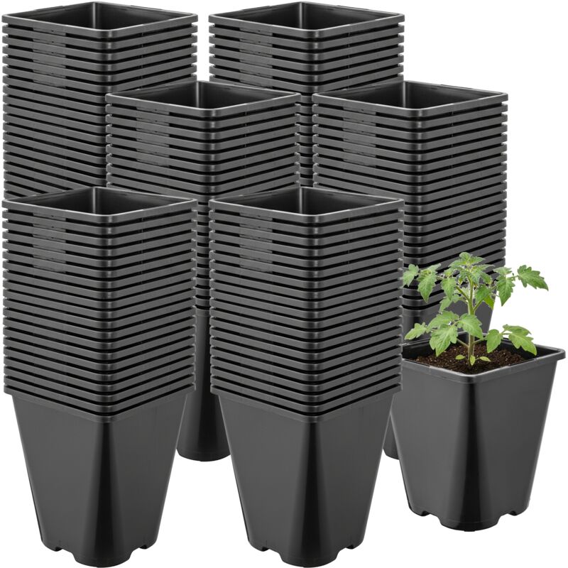 Garronda Pflanztopf Kunststoff 11 X 11 X 12, 5 Cm (1l) 100er Set Eckig Abgerundet Mit Drainagelöchern Blumentopf Robust Für Garten Gewächshaus