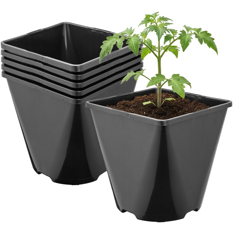 Garronda Pflanztopf Kunststoff 14 X 14 X 14 Cm (2l) 5er Set Eckig Abgerundet Mit Drainagelöchern Blumentopf Robust Für Garten Gewächshaus Balkon
