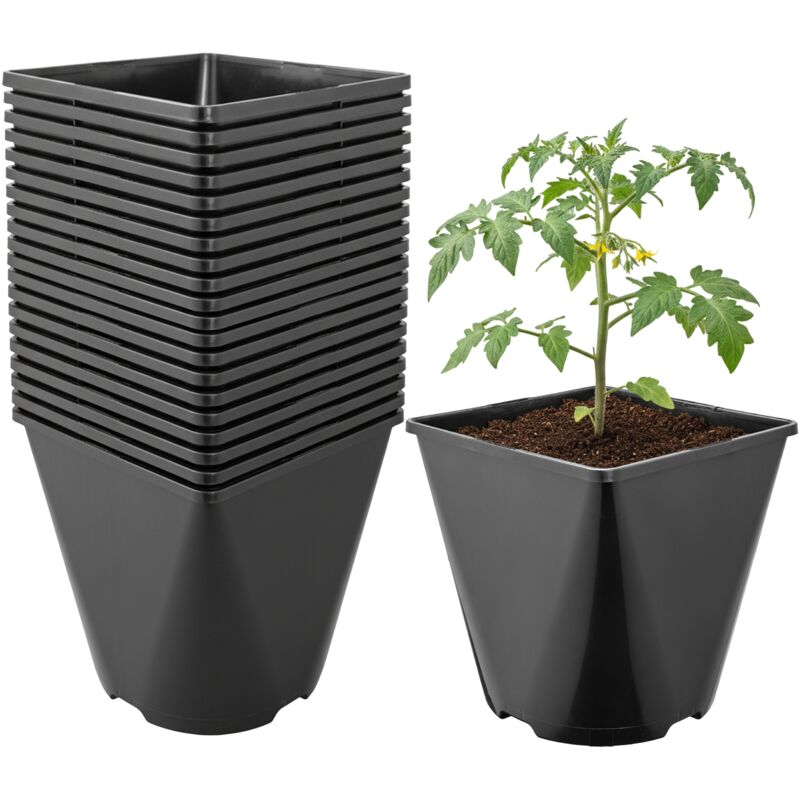 Garronda Pflanztopf Kunststoff 15, 7 X 15, 7 X 16 Cm (3l) 20er Set Eckig Abgerundet Mit Drainagelöchern Blumentopf Robust Für Garten Gewächshaus