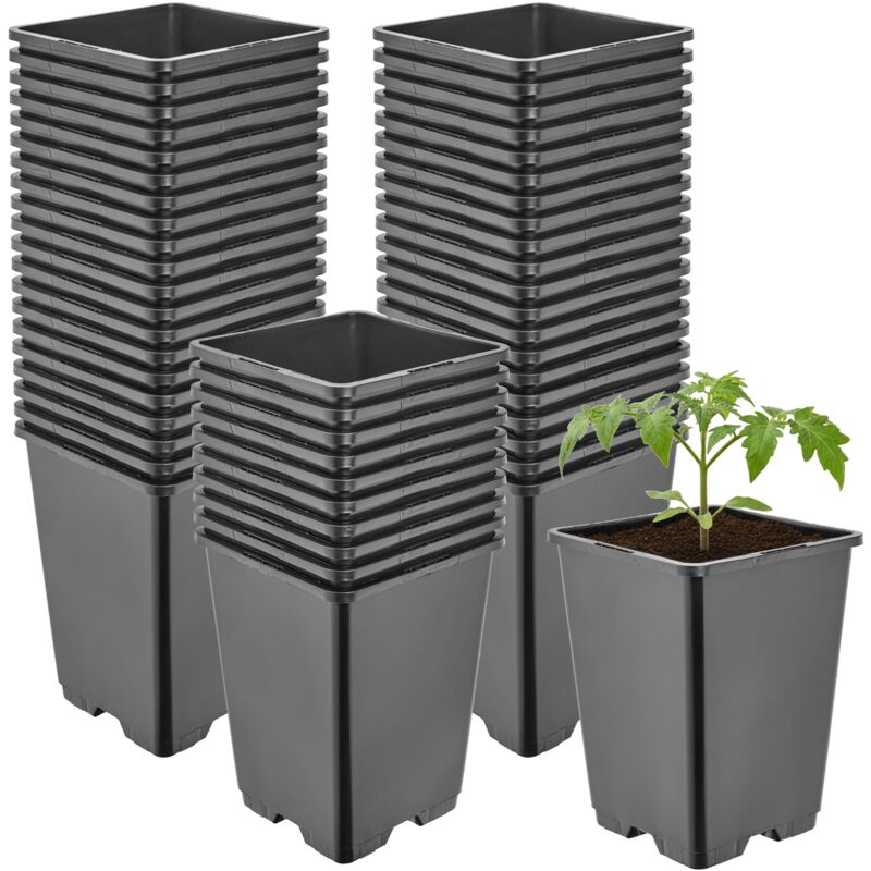 Garronda Pflanztopf Kunststoff Hoch 11 X 11 X 15, 5 Cm (1, 25l) 50er Set Eckig Mit Drainagelöchern Blumentopf Pp Pflanzgefäß Für Garten