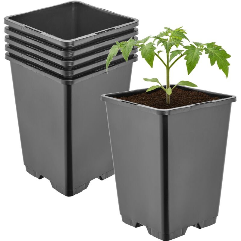 Garronda Pflanztopf Kunststoff Hoch 11 X 11 X 15, 5 Cm (1, 25l) 5er Set Eckig Mit Drainagelöchern Blumentopf Pp Pflanzgefäß Für Garten