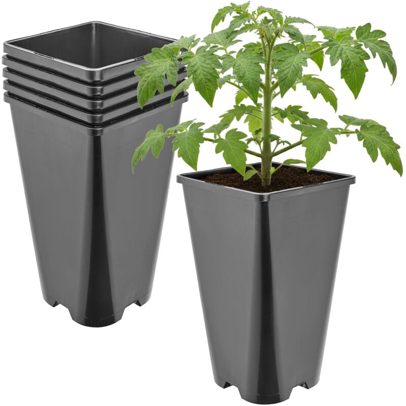 Garronda Pflanztopf Kunststoff Hoch 13, 5 X 13, 5 X 23 Cm (3l) 5er Set Eckig Mit Drainagelöchern Blumentopf Pp Pflanzgefäß Für Garten Gewächshaus