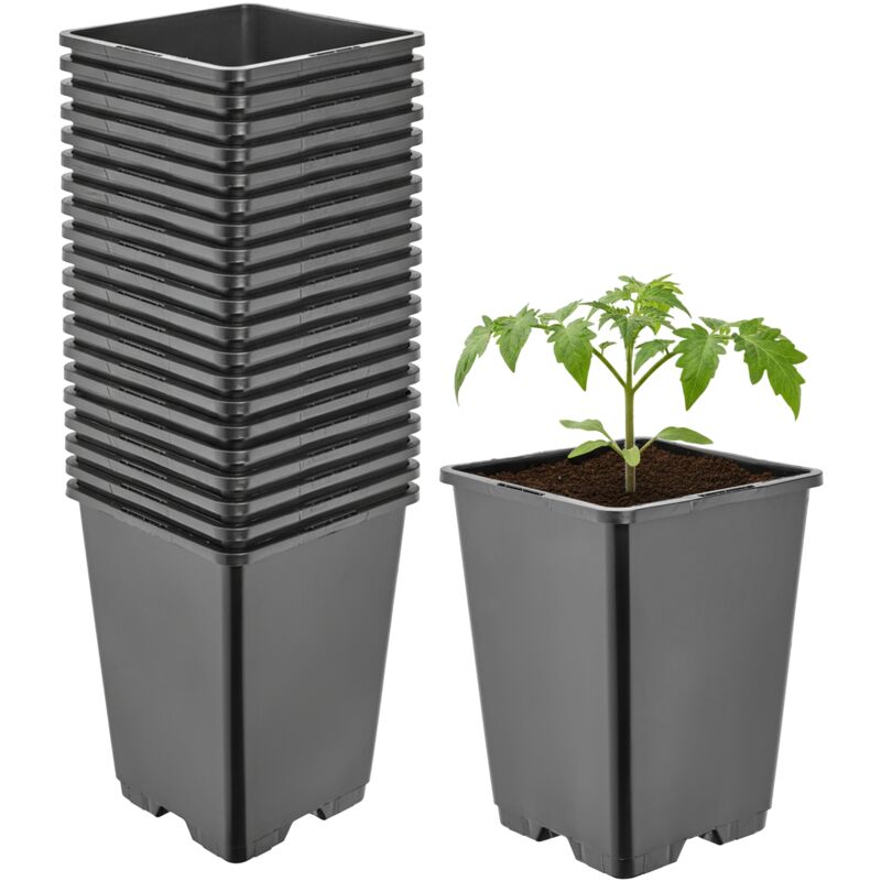 Garronda Pflanztopf Kunststoff Hoch 11 X 11 X 15, 5 Cm (1, 25l) 20er Set Eckig Mit Drainagelöchern Blumentopf Pp Pflanzgefäß Für Garten