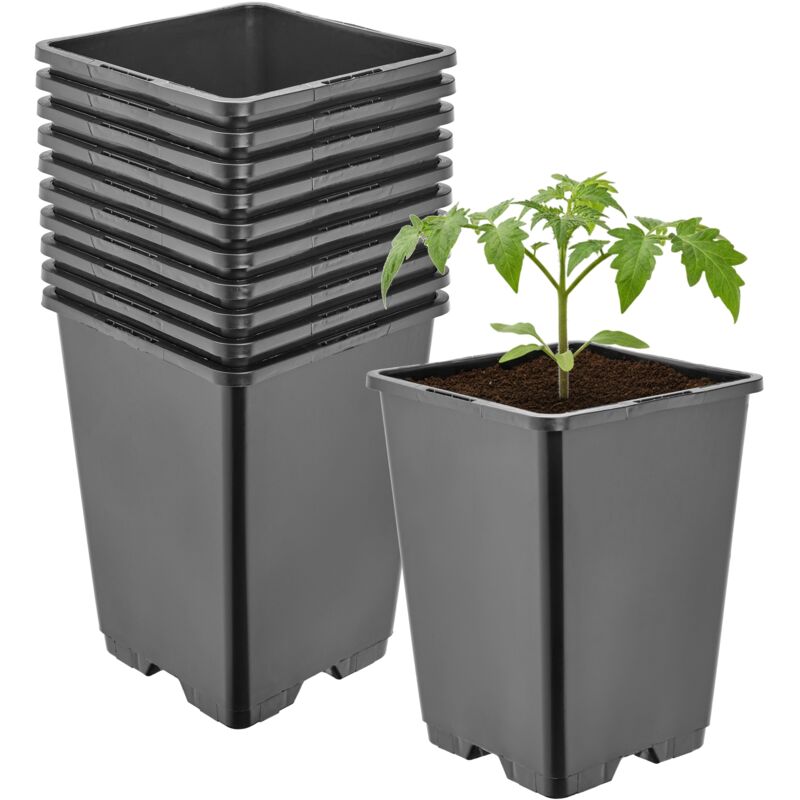 Garronda Pflanztopf Kunststoff Hoch 11 X 11 X 15, 5 Cm (1, 25l) 10er Set Eckig Mit Drainagelöchern Blumentopf Pp Pflanzgefäß Für Garten