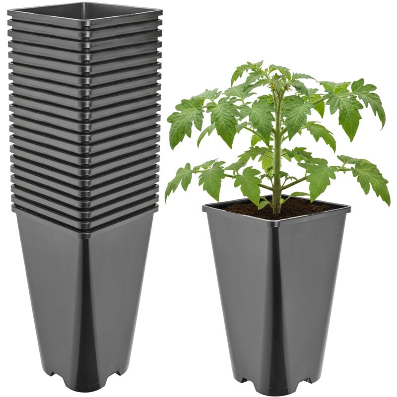 Garronda Pflanztopf Kunststoff Hoch 13, 5 X 13, 5 X 23 Cm (3l) 20er Set Eckig Mit Drainagelöchern Blumentopf Pp Pflanzgefäß Für Garten