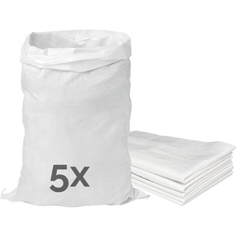 Garronda Polypropylensack 85 x 50 cm - 5 Stück Gewebesäcke aus PP für Sand & Lagerung, reißfest, 50 kg belastbar – vielseitig einsetzbar: Sandsäcke, Gartensack, Hochwasserschutz GD-0161