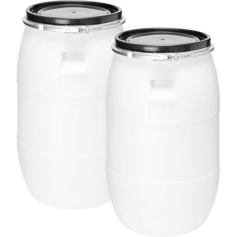 Garronda Set 2x 85 Liter Deckelfass Weithalsfass Aus Hdpe Regenfass Für Garten Fass Futtertonne Wasserbehälter Universalfass Wasserfass Regentonne