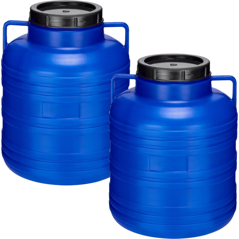 Garronda Set 2x 20 Liter Weithalsfass Bpa-frei Futtertonne Fass Universalfass Lebensmittel Fass Regenfass Für Garten Regentonne Mit Deckel