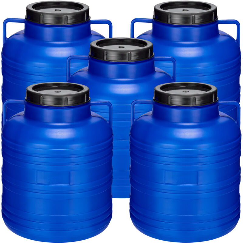 Garronda Set 5x 20 Liter Weithalsfass Bpa-frei Futtertonne Fass Universalfass Lebensmittel Fass Regenfass Für Garten Regentonne Mit Deckel