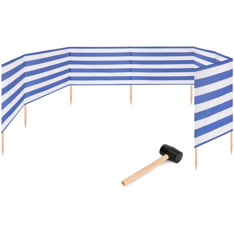 Garronda Strand Windschutz Sichtschutz 10m Lang Plus Gummihammer Gaex001 (streifen, 10 M)