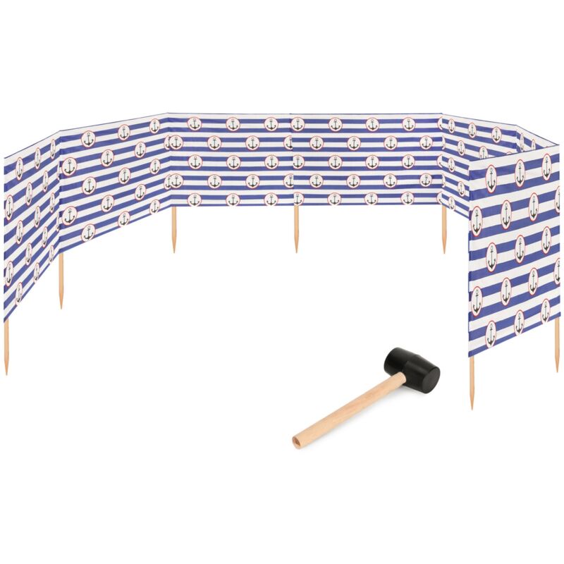 Garronda Strand Windschutz Sichtschutz 10m Lang Plus Gummihammer Gaex001 (streifen/anker-2, 10 M)