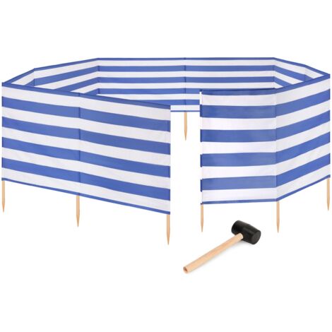 Garronda Strand Windschutz Sichtschutz 15m lang Plus Gummihammer GAEX001 (Streifen, 15 m)
