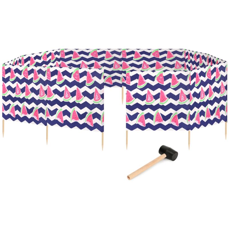 Garronda Strand Windschutz Sichtschutz 15m Lang Plus Gummihammer Gaex001 (wassermelone-2, 15 M)