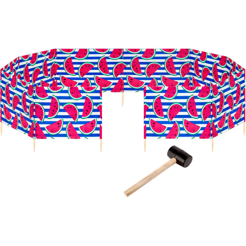 Garronda Strand Windschutz Sichtschutz 15m Lang Plus Gummihammer Gaex001 (wassermelone-66, 15 M)