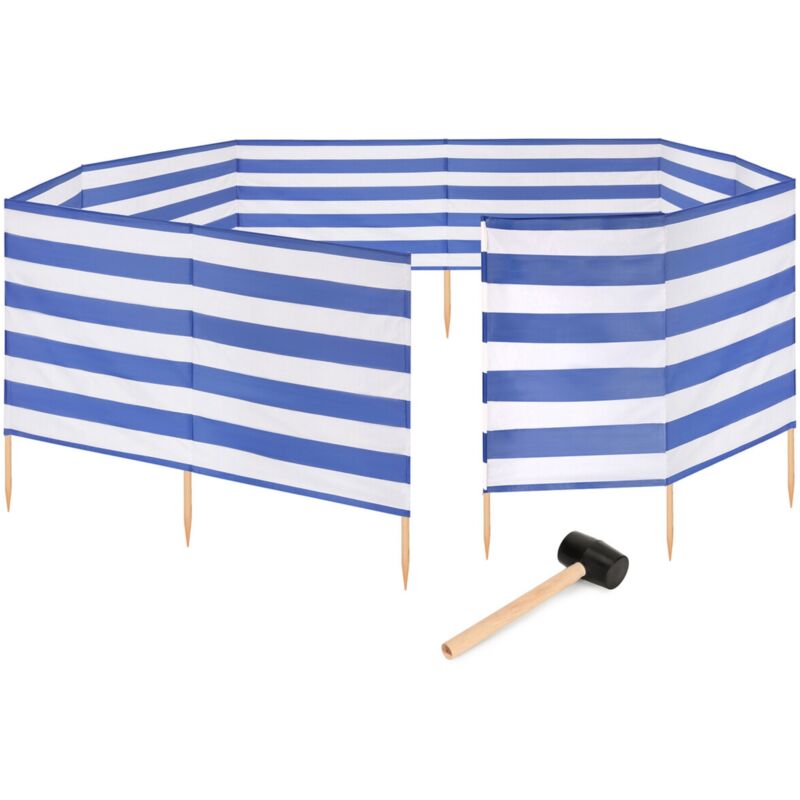 Garronda Strand Windschutz Sichtschutz 15m Lang Plus Gummihammer Gaex001 (streifen, 15 M)