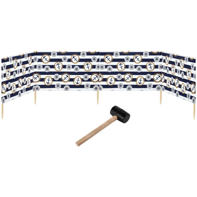 Garronda Strand Windschutz Sichtschutz 5m Lang Plus Gummihammer Gaex001 (anker-65, 5 M)
