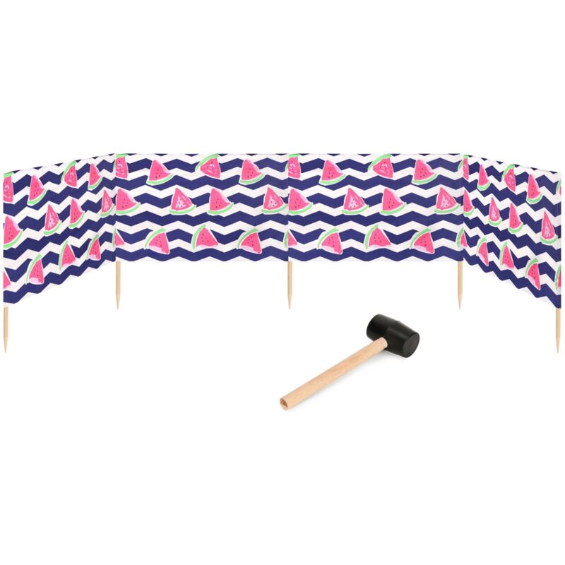 Garronda Strand Windschutz Sichtschutz 5m Lang Plus Gummihammer Gaex001 (wassermelone-2, 5 M)