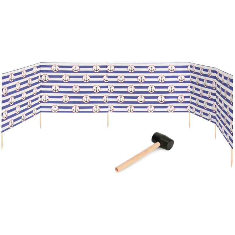 Garronda Strand Windschutz Sichtschutz 6m Lang Plus Gummihammer Gaex001 (streifen/anker-2, 6 M)