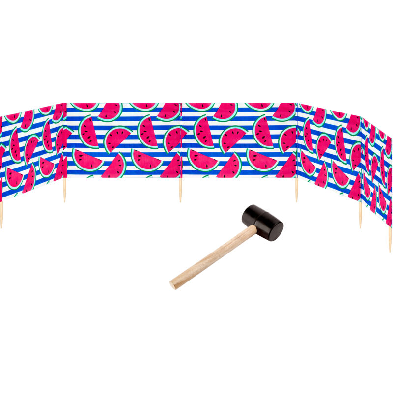 Garronda Strand Windschutz Sichtschutz 6m Lang Plus Gummihammer Gaex001 (wassermelone-66, 6 M)