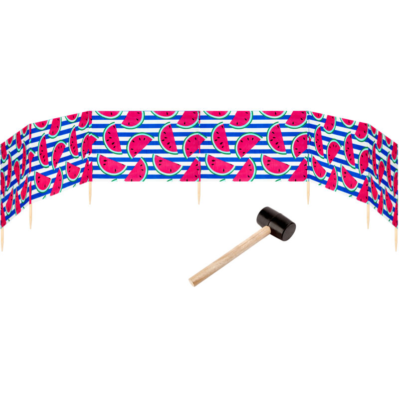 Garronda Strand Windschutz Sichtschutz 8m Lang Plus Gummihammer Gaex001 (wassermelone-66, 8 M)