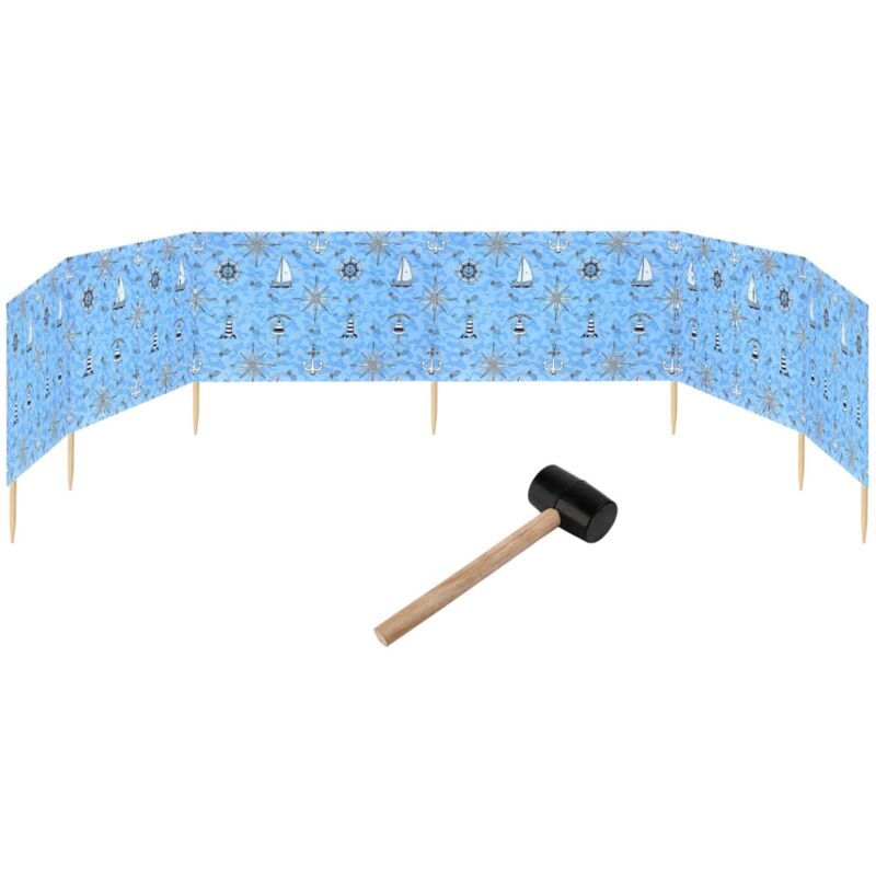 Garronda Strand Windschutz Sichtschutz 8m Lang Plus Gummihammer Gaex001 (marine-64, 8 M)