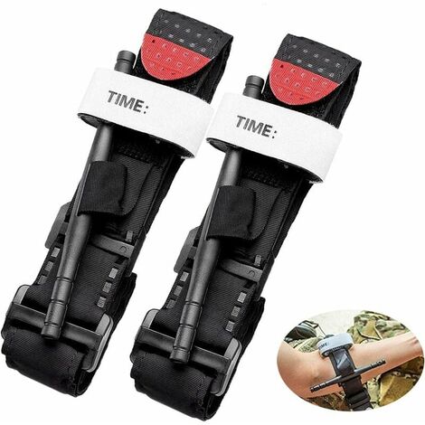 Garrot Tourniquet 2 PCS Tactical Tourniquets Pansement pour Le Contrôle de la Perte de Sang Kits de Randonnée et d'urgence 95cm,VEBTles zhuoxuan